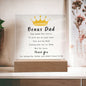 Bonus Dad | Crown| Square Acrylic Plaque