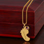 Wife | Engraved baby feet necklace | Husband