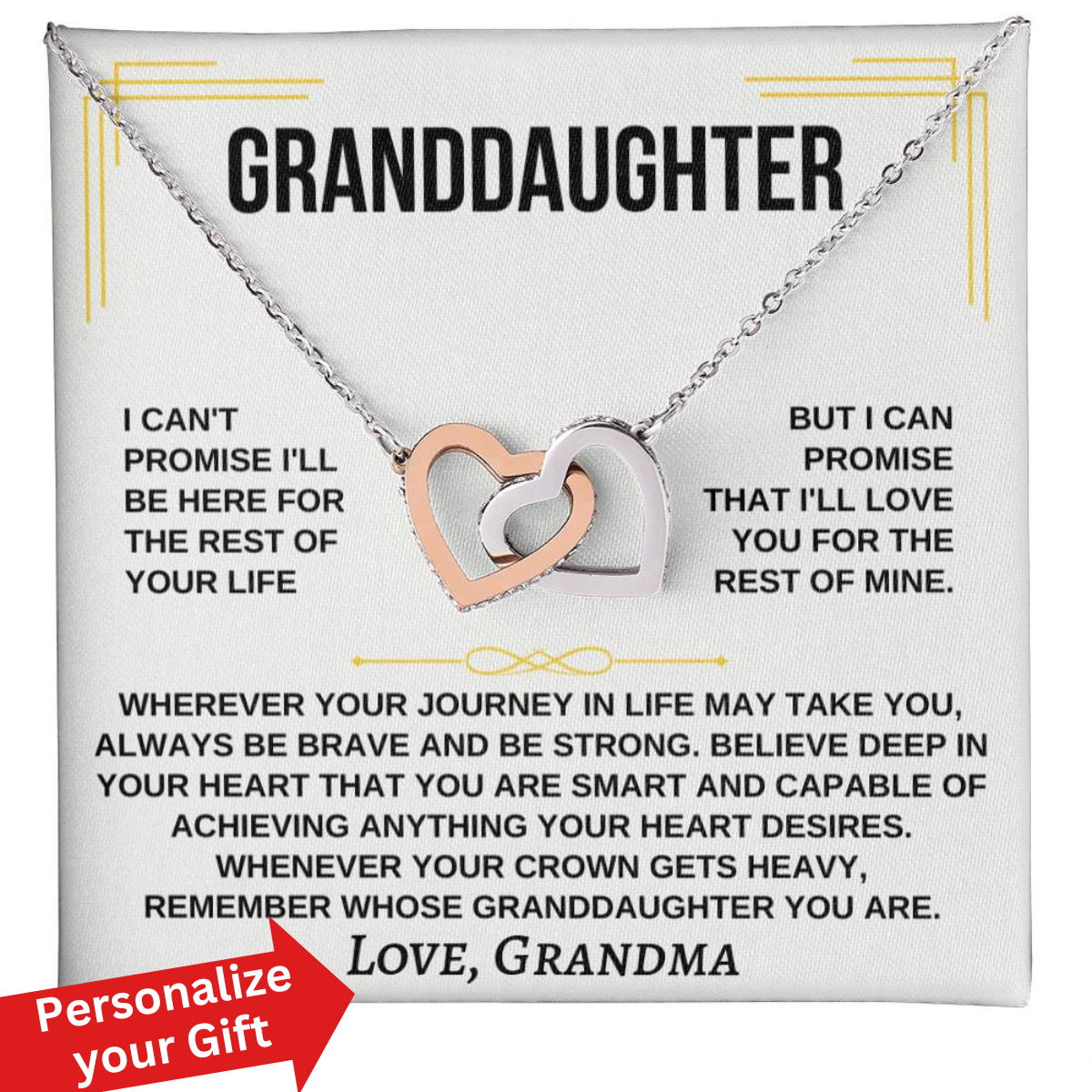 Generations of Love Necklace with Personalized Message from Grandma