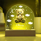 Personalized Teddy Bear Birth Flower Night Light