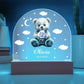 Personalized Teddy Bear Birth Flower Night Light