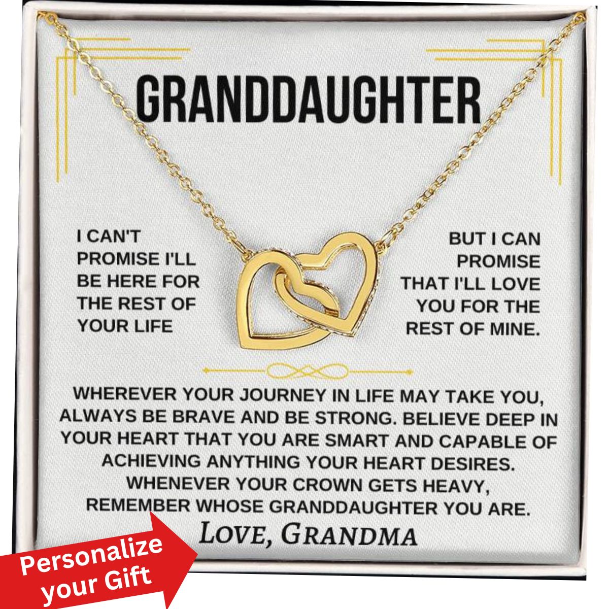 Generations of Love Necklace with Personalized Message from Grandma