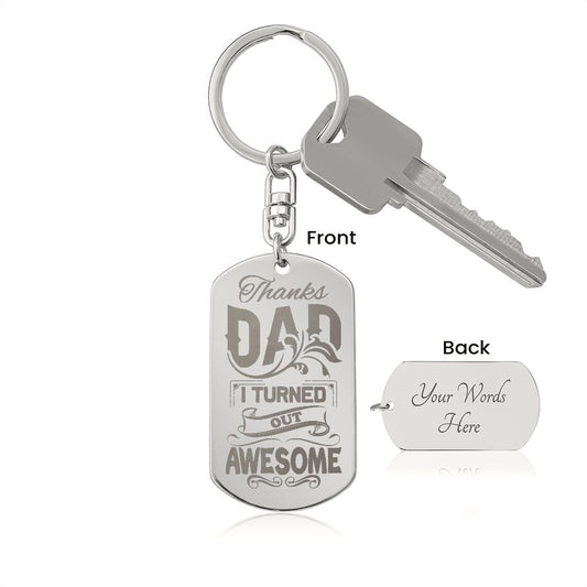 Dad | Engraved Dog Tag Key Chain