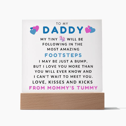 New Daddy | From Mommy's Tummy | Square Acrylic Plaque