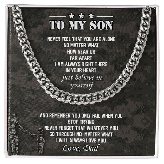 My Son | Believe in yourself - Cuban Link Chain