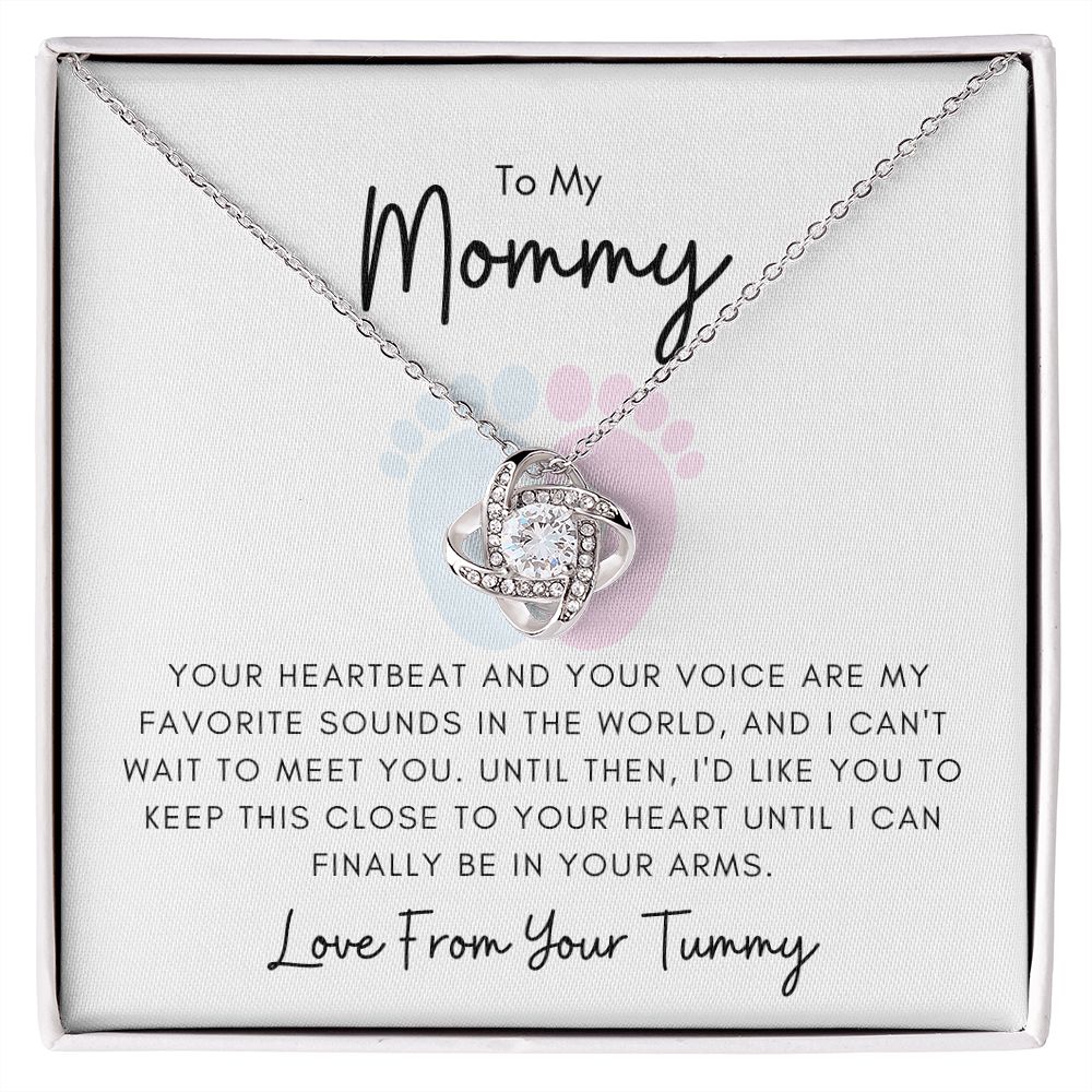 To My Mommy From Your Tummy | Necklace with Message Card