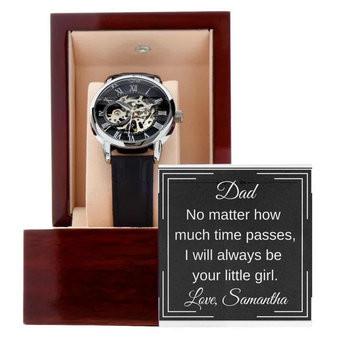 Men's Openwork Watch | Personalized Message Card